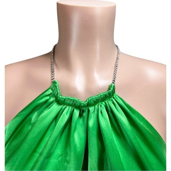 Retrofete Anahita Green Mini Rhinestone Dress SZ XL $399 - Picture 12 of 16